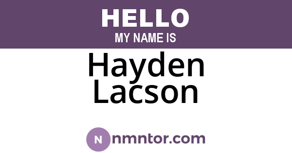 Hayden Lacson