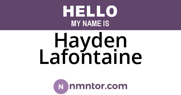 Hayden Lafontaine