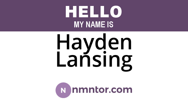 Hayden Lansing