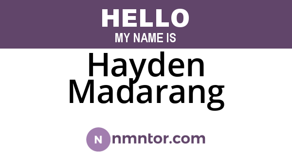 Hayden Madarang