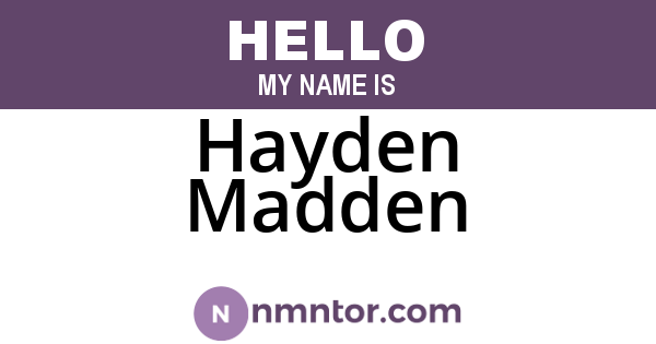 Hayden Madden