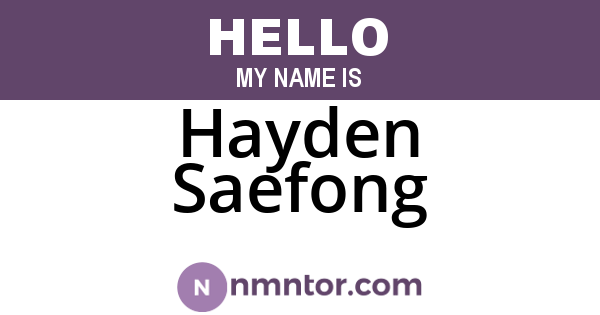 Hayden Saefong