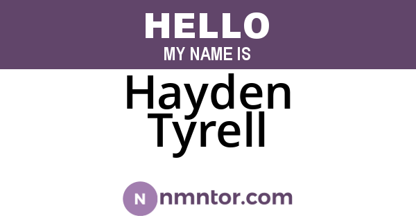 Hayden Tyrell