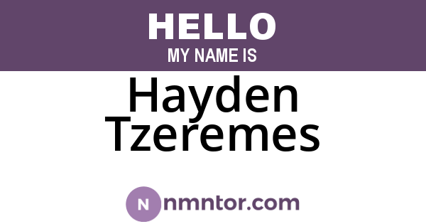 Hayden Tzeremes