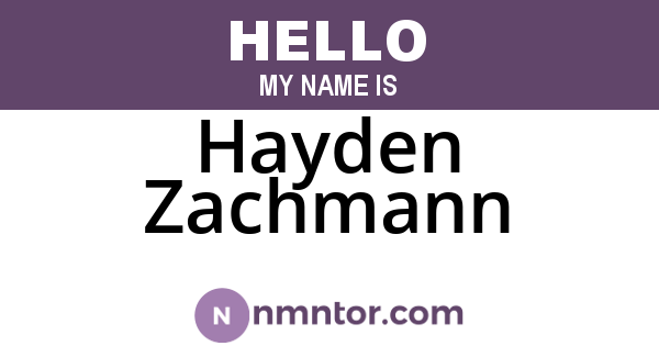 Hayden Zachmann