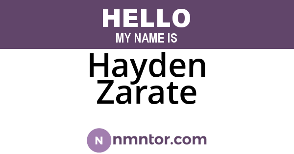 Hayden Zarate