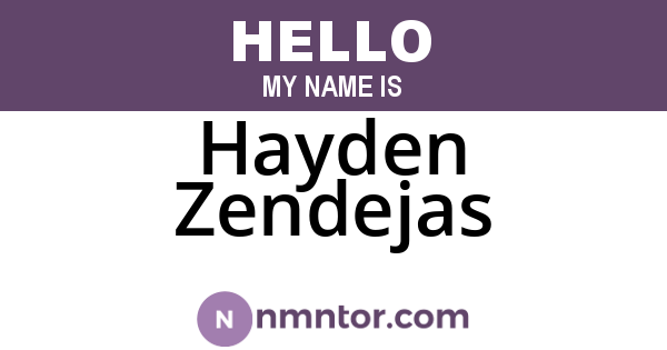 Hayden Zendejas