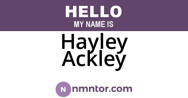 Hayley Ackley