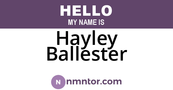 Hayley Ballester
