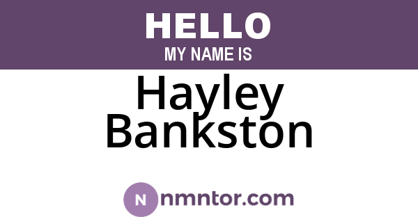 Hayley Bankston