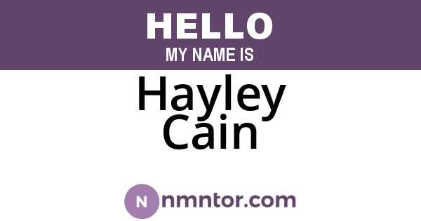 Hayley Cain