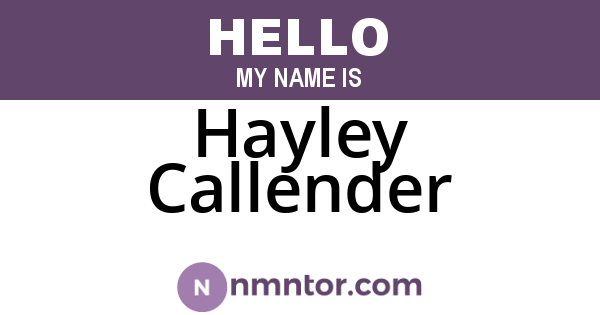 Hayley Callender
