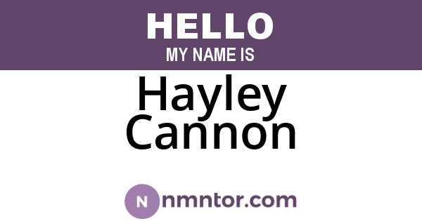Hayley Cannon