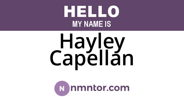 Hayley Capellan