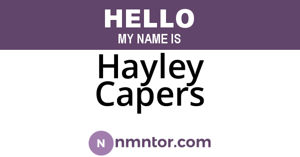 Hayley Capers