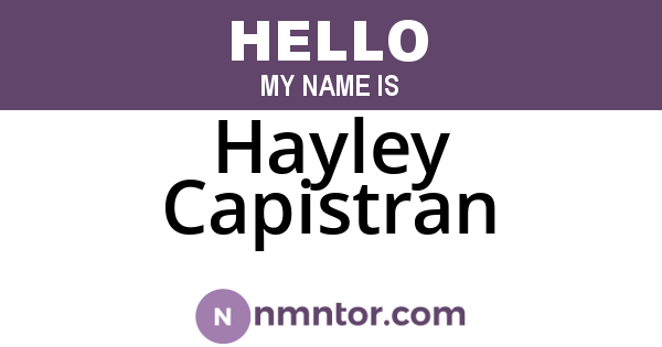 Hayley Capistran