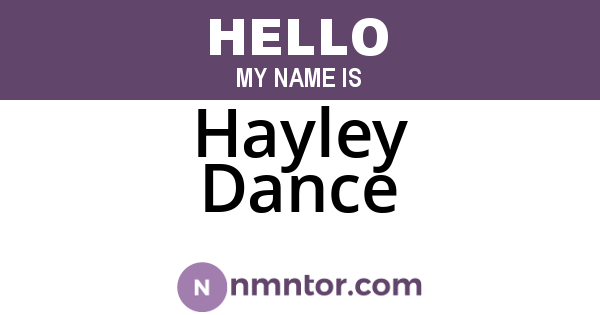 Hayley Dance
