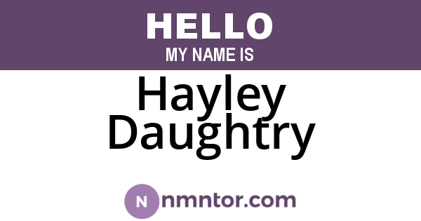 Hayley Daughtry