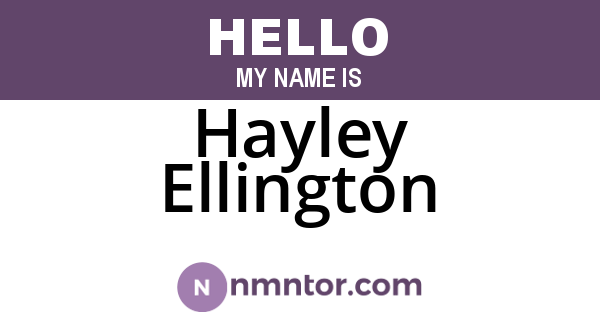 Hayley Ellington