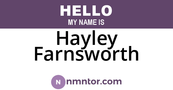 Hayley Farnsworth