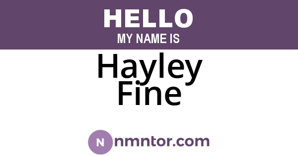 Hayley Fine