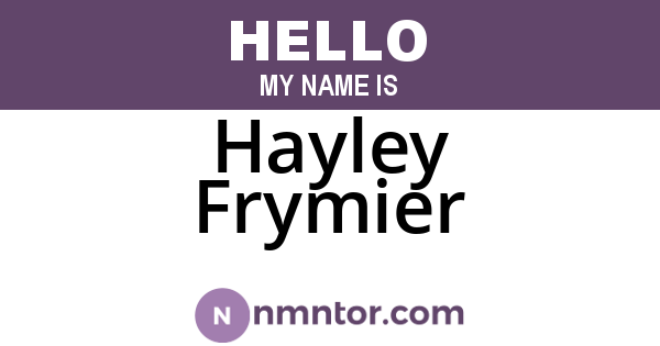 Hayley Frymier