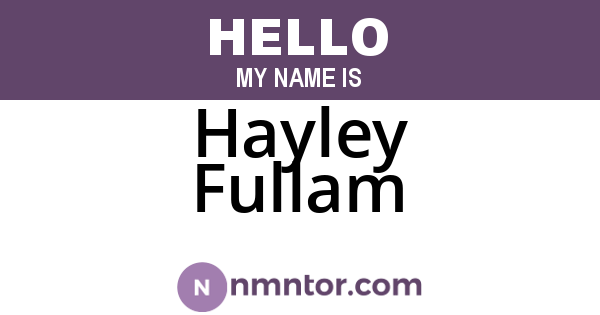 Hayley Fullam