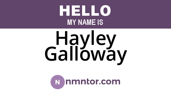 Hayley Galloway