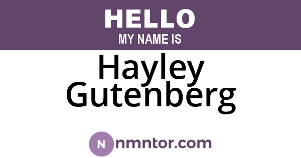 Hayley Gutenberg