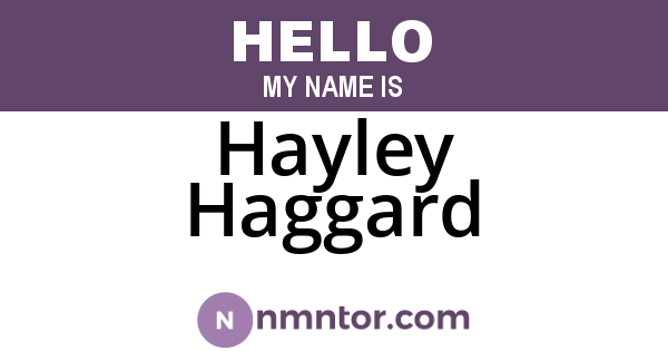 Hayley Haggard