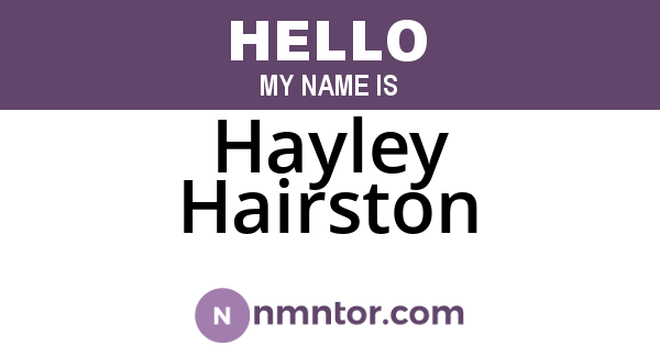 Hayley Hairston