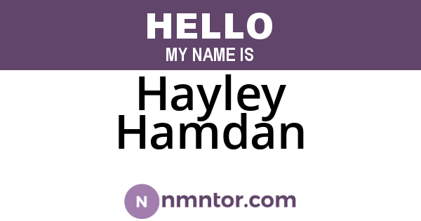 Hayley Hamdan