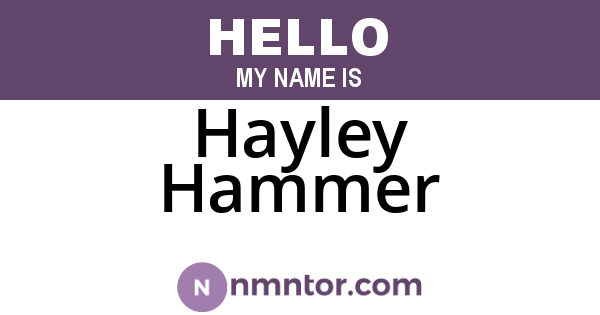 Hayley Hammer