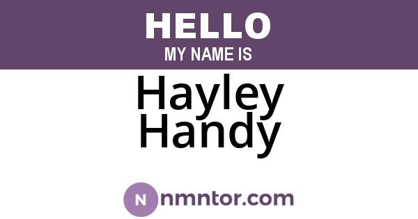 Hayley Handy