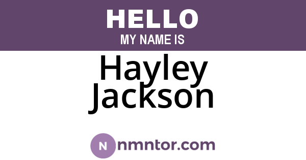 Hayley Jackson