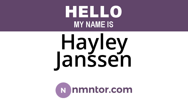 Hayley Janssen