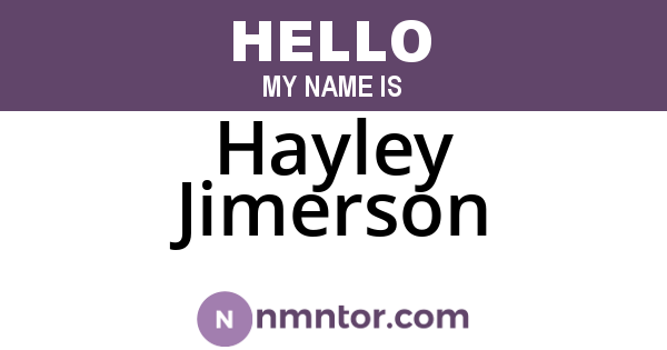 Hayley Jimerson