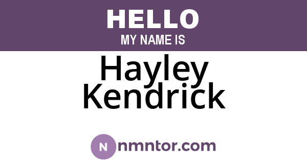 Hayley Kendrick