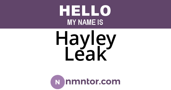 Hayley Leak
