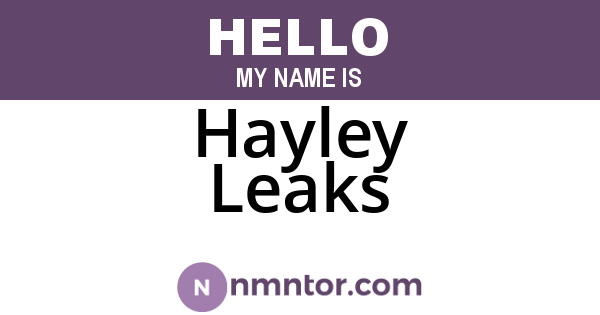 Hayley Leaks