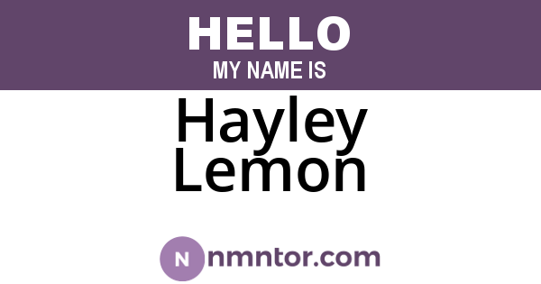 Hayley Lemon