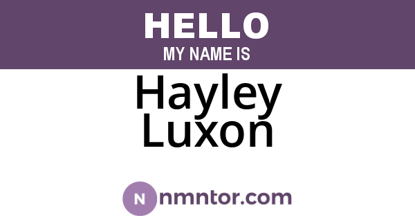 Hayley Luxon