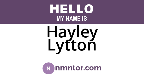 Hayley Lytton