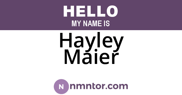 Hayley Maier