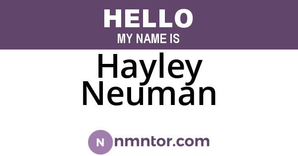Hayley Neuman