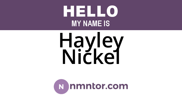 Hayley Nickel