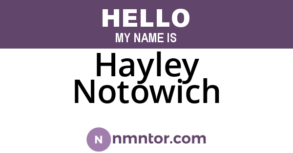 Hayley Notowich