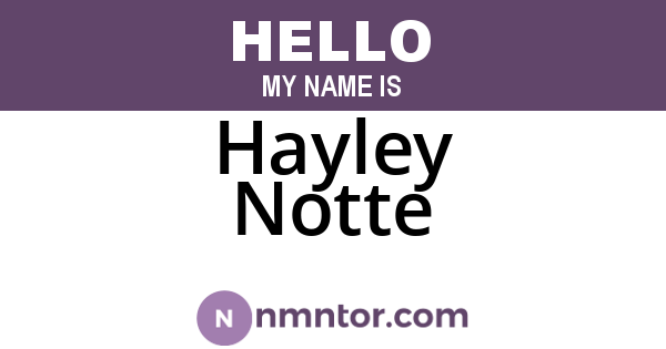 Hayley Notte