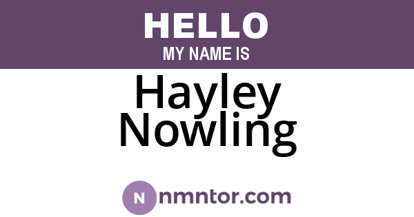 Hayley Nowling