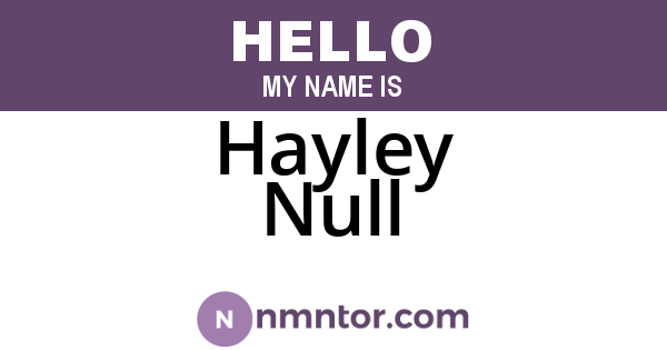 Hayley Null